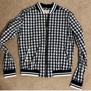 EUC Navy & White Gingham Merona jacket.